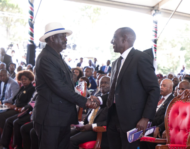 Raila And Ruto Shake Hands